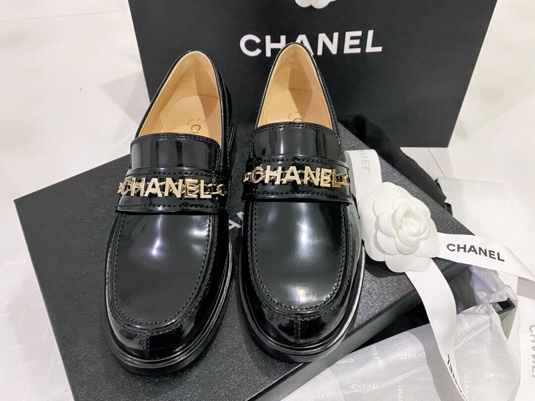 Chanel Patent Calfskin Loafers Black
