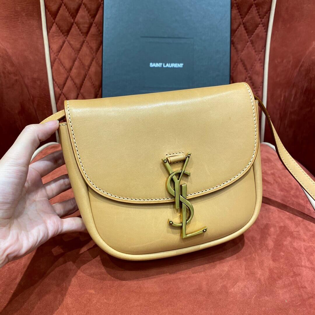Saint Laurent Kaia YSL-Plaque Small Leather Satchel 619740