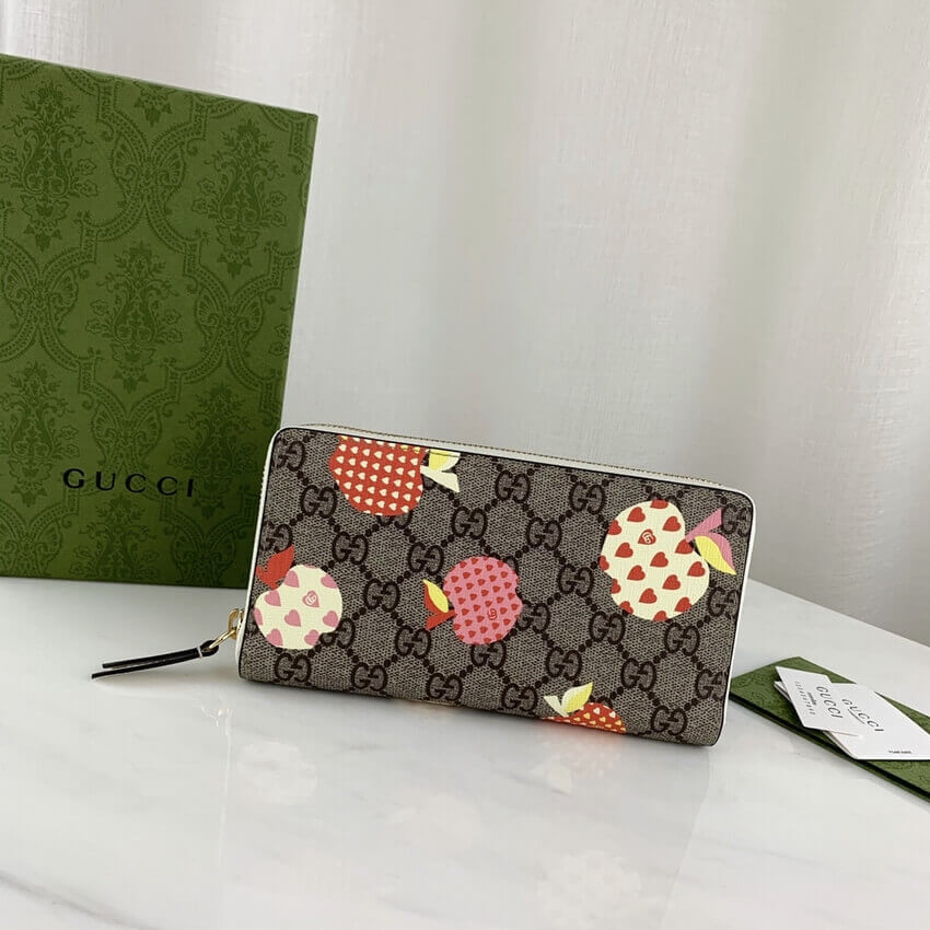 Gucci Les Pommes Zip Around Wallet 663924