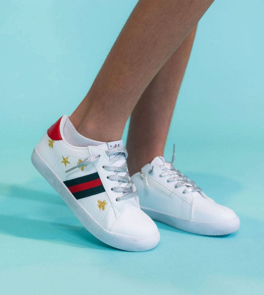 Gucci Ace Bees & Stars Embroidered Sneaker White Leather 386750
