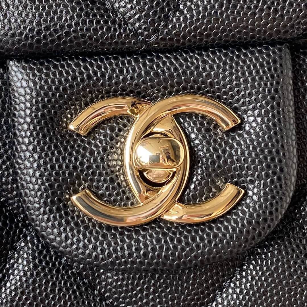 Chanel Small Flap Kelly Bag With Top Handle in Grained Calfskin AS4711