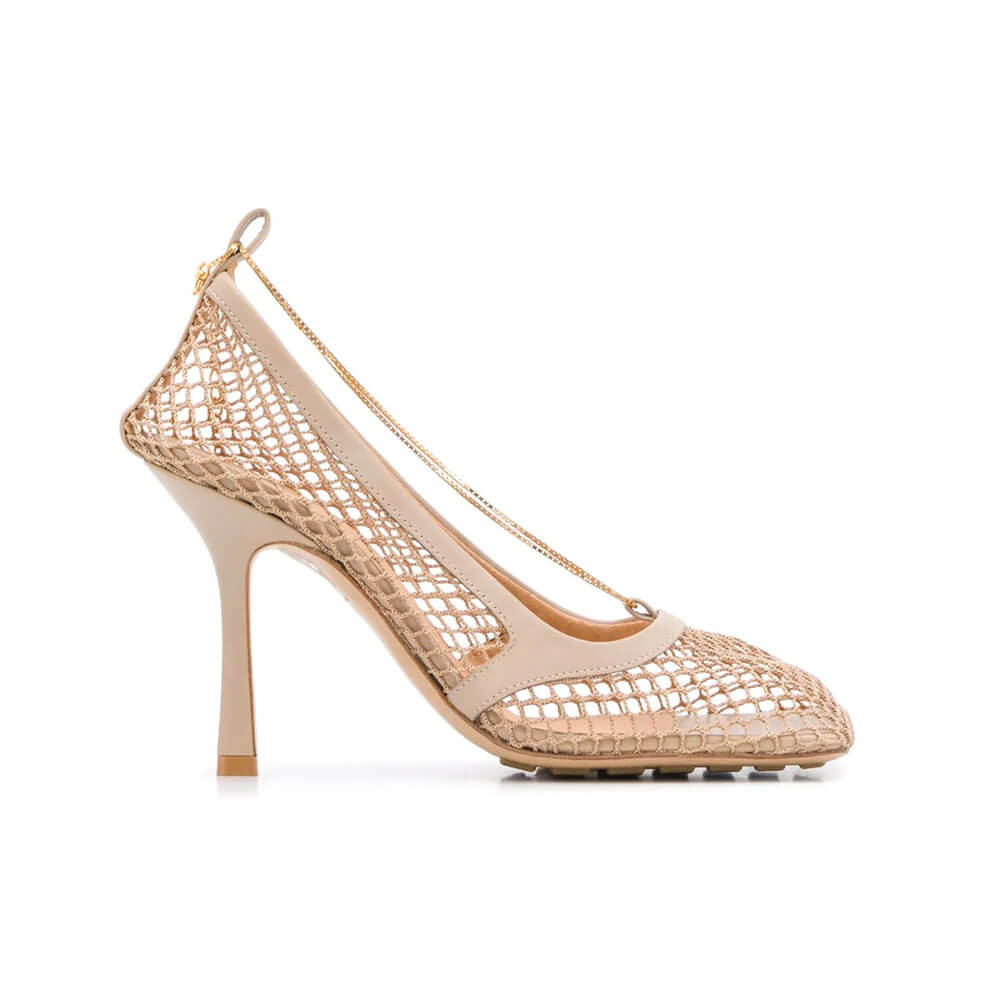 Bottega Veneta Chain-Embelished Mesh Pumps 578321