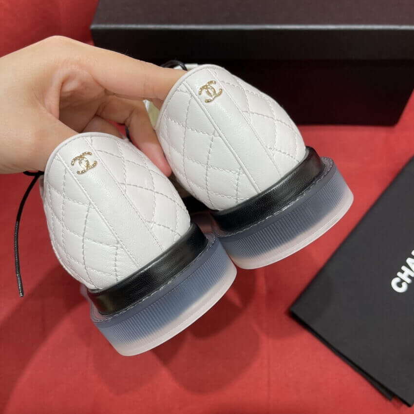 Chanel Calfskin Lace-Ups G37238 White