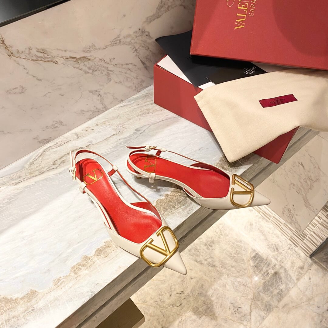 Valentino Garavani Vlogo Calfskin Slingback Pump 50mm SW2S0Q70