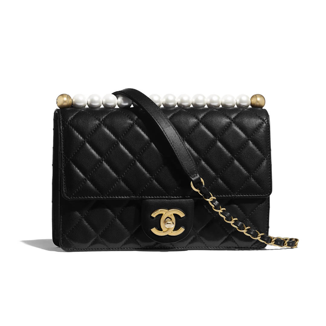 Chanel Pearl Chain Flap Bag  AS0585