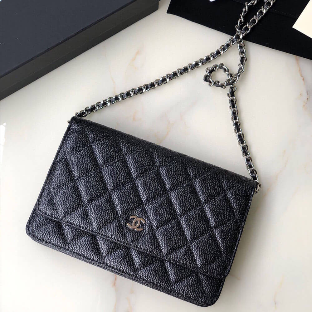 Chanel Caviar Quilted Wallet On Chain Woc A33814