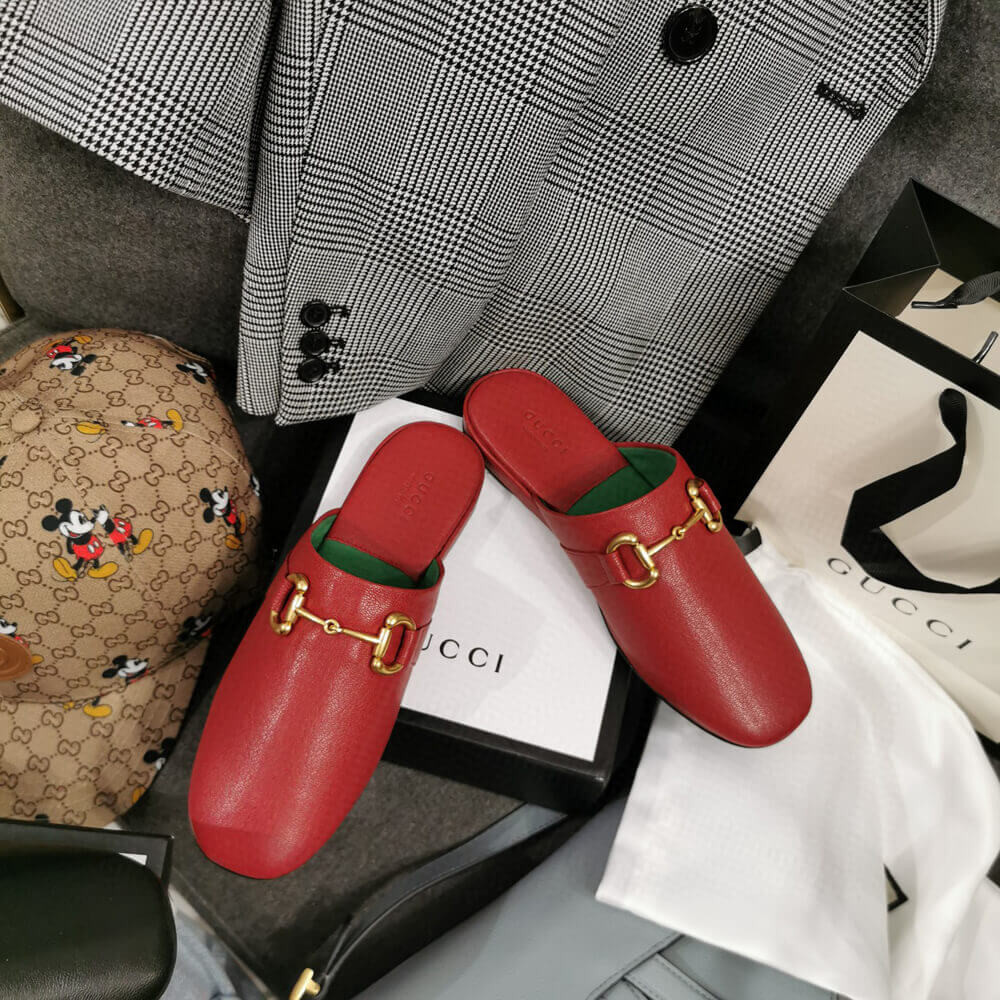 Gucci Leather Slipper 604075 Red