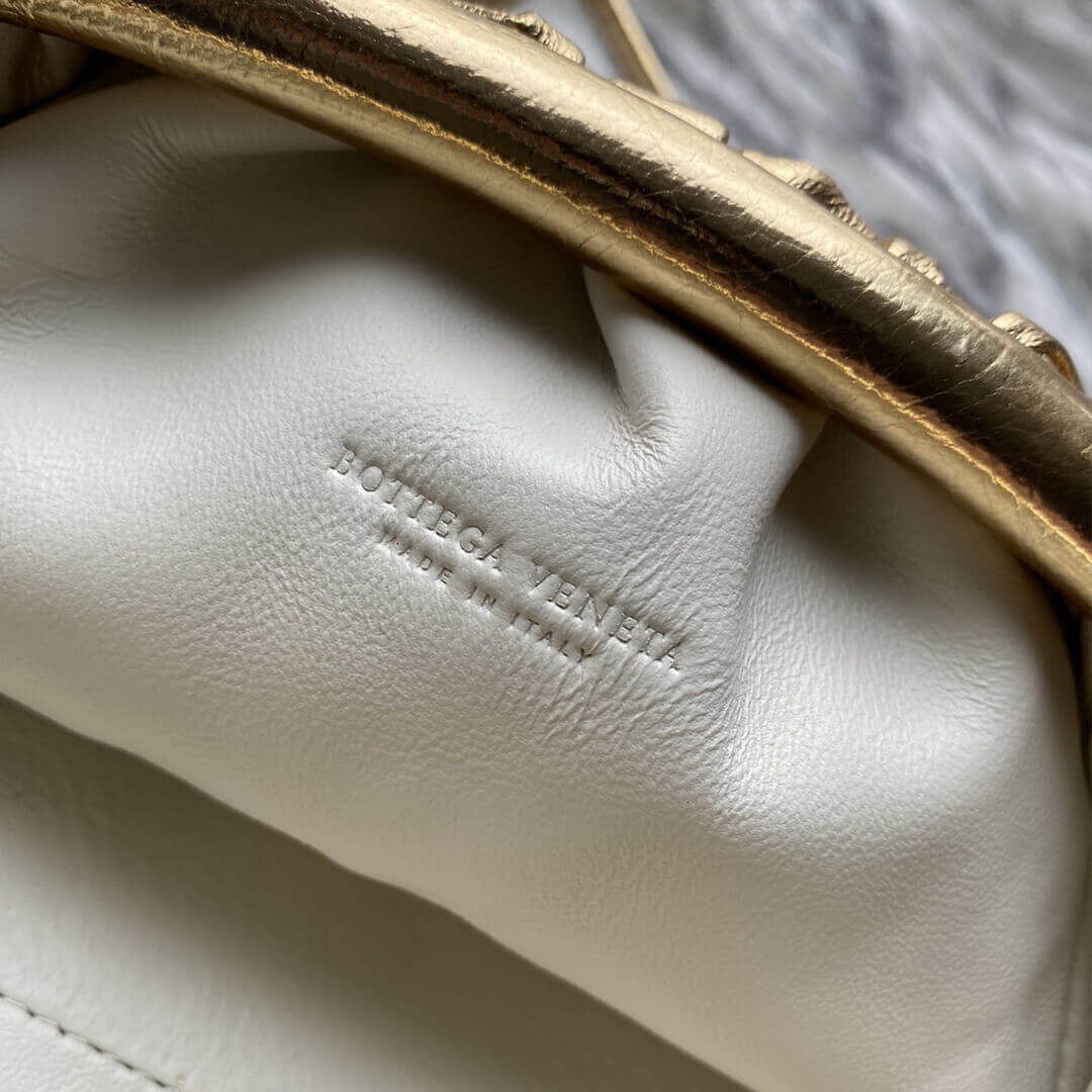 Bottega Veneta The Pouch 20  In Gold Metallic Leather 570927