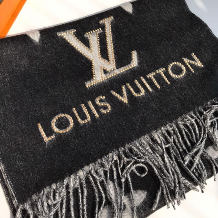 Louis Vuitton Studdy Reykjavik Scarf M71588 Black