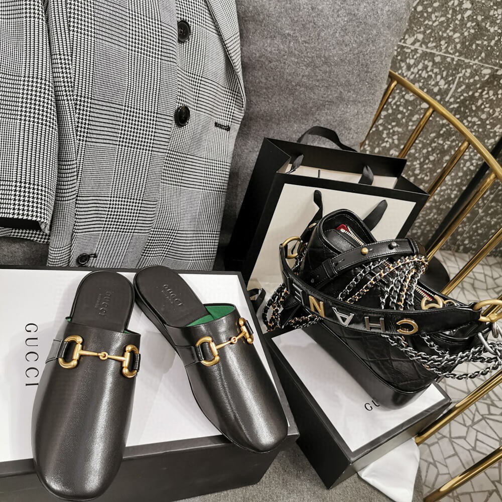 Gucci Leather Slipper 604075 Black