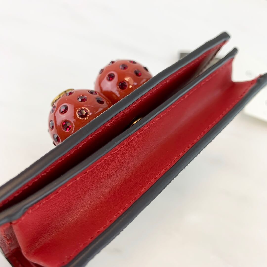 Gucci GG Supreme Card Case Wallet With Cherries 476050