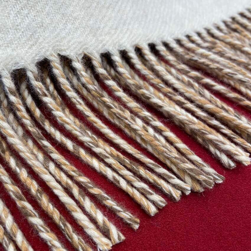 Fendi Cream Wool And Cashmere Scarf FXT334