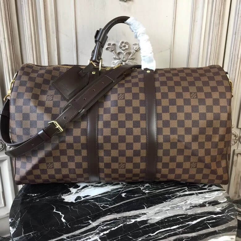 Louis Vuitton Damier Ebene Canvas Keepall Bandouliere  50 N41427
