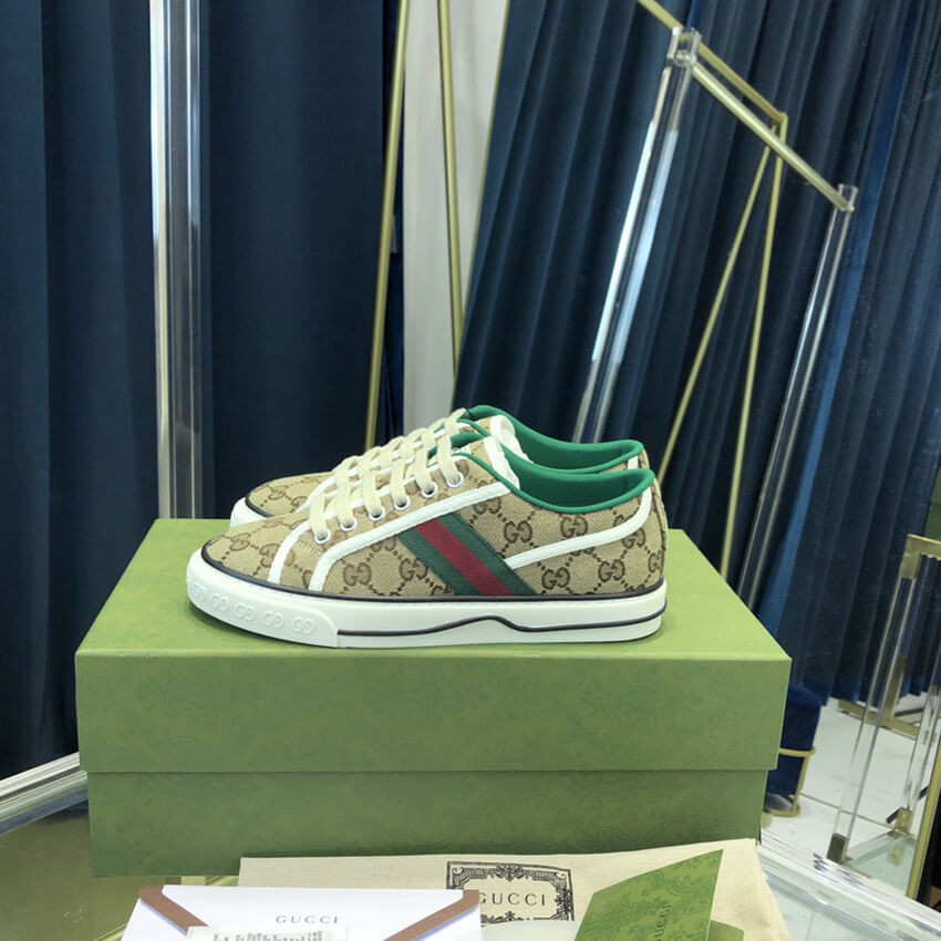 Gucci Tennis 1977 Beige GG Canvas Sneaker 606111
