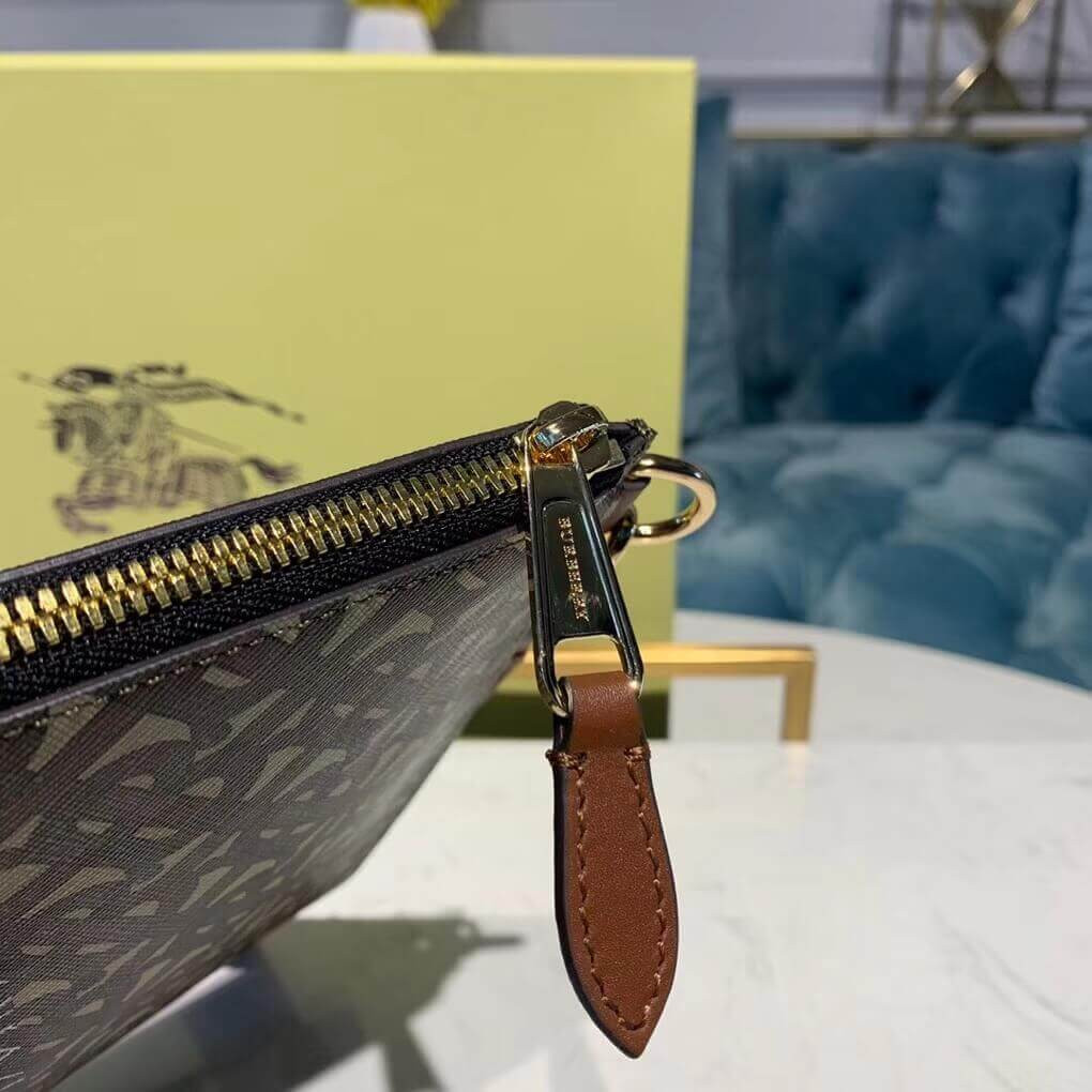 Burberry Monogram Stripe E-canvas Zip Pouch 80188941