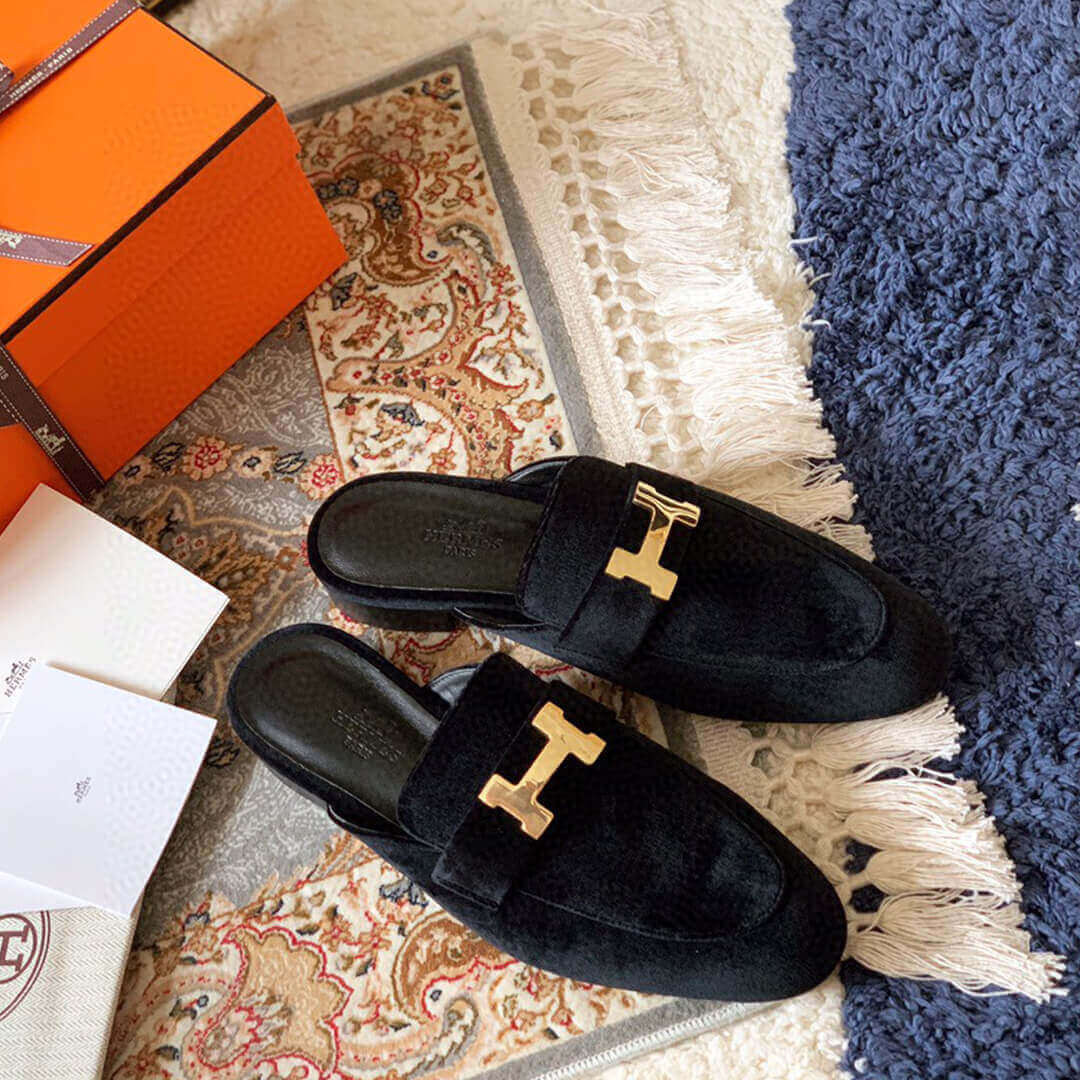 Hermes Oz Mule In Suede Goatskin H19217