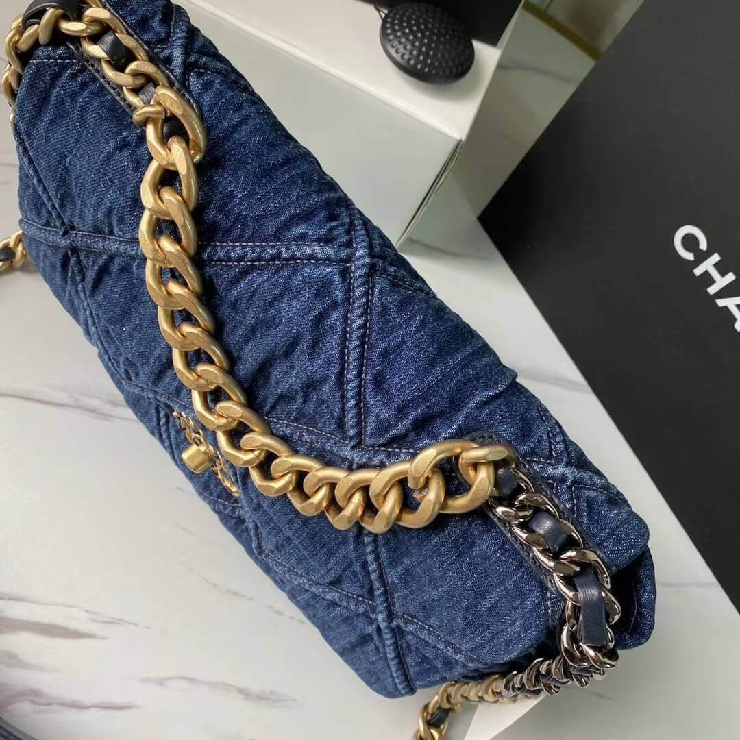 Chanel 19 Large Flap Bag AS1161 Denim