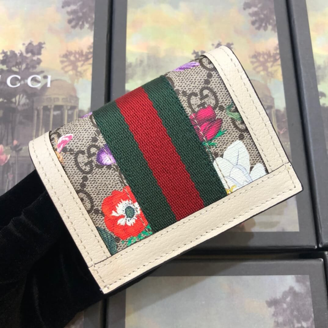 Gucci Ophidia GG Flora Card Case Wallet 523155