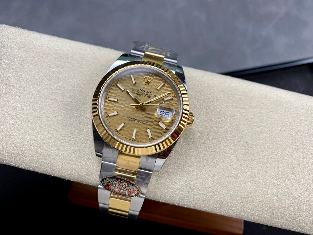 Rolex Datejust 41mm Oystersteel and Yellow Gold Automatic Fluted Bezel