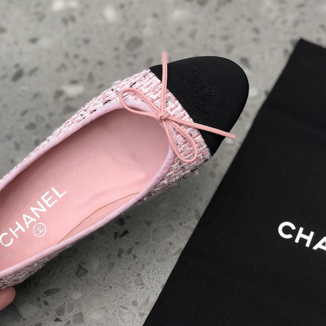 Chanel Classic Bow Flats Ballerinas Tweed G02819