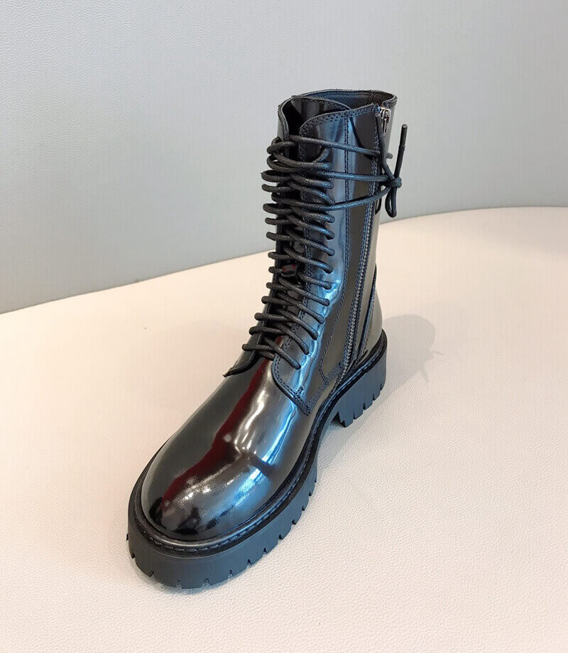 Ann Demeulemeester Patent Lace-Up Ankle Boots A144