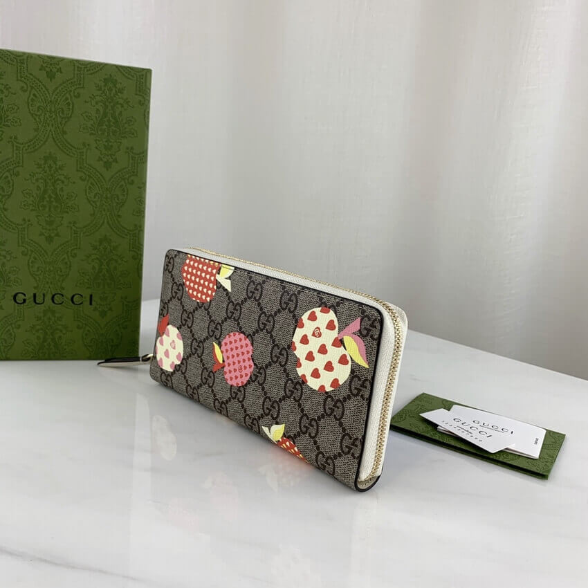 Gucci Les Pommes Zip Around Wallet 663924