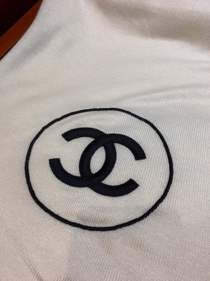 Chanel Cashmere Wool Sequins CC Stole A52032