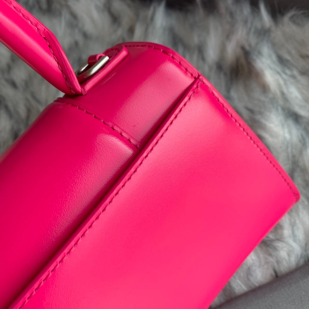 Balenciaga Hourglass XS Shiny Box Calfskin Tote
