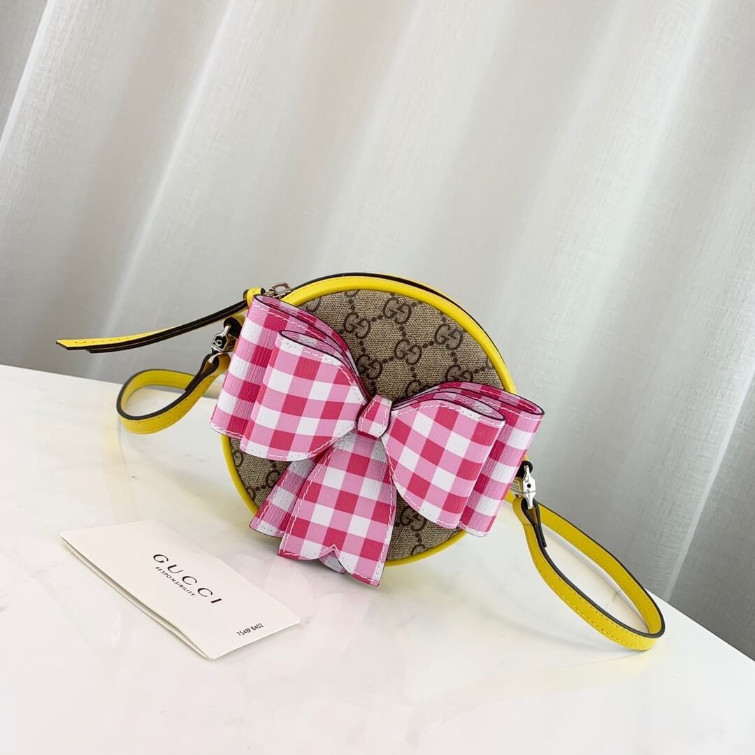 Gucci Childrens Check Bow GG Messenger 478294