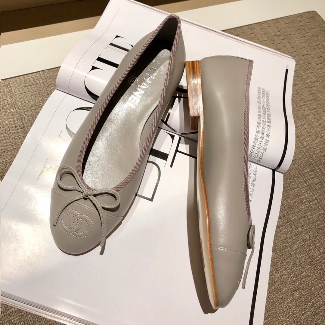 Chanel Leather CC Cap Toe Ballerinas G02819