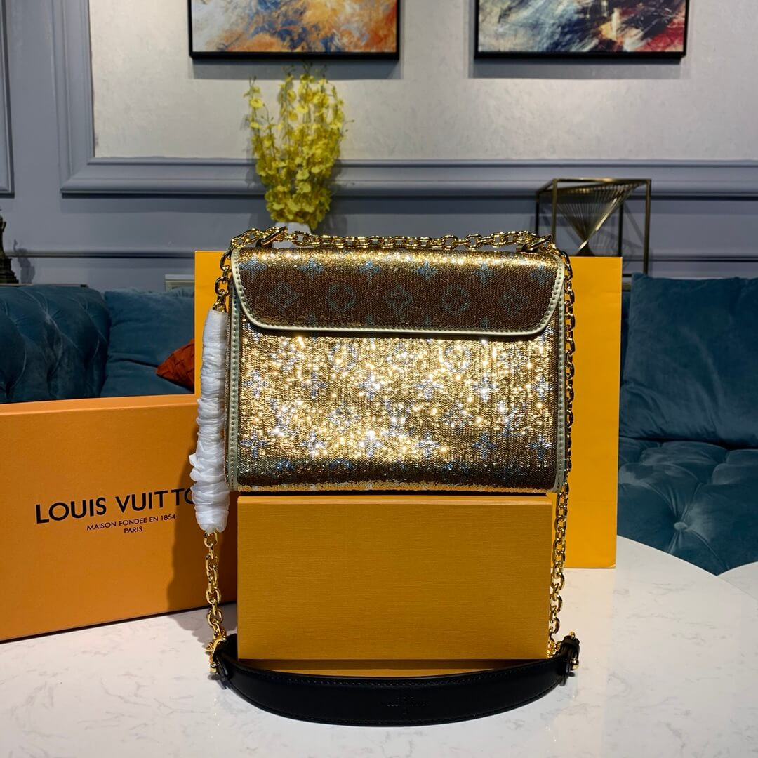 Louis Vuitton Twist MM with Gold Sequins M50282