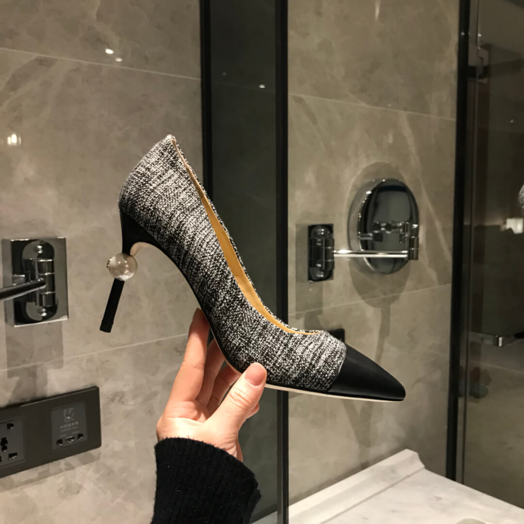 Chanel Tweed Pearl Heel Pumps G178144