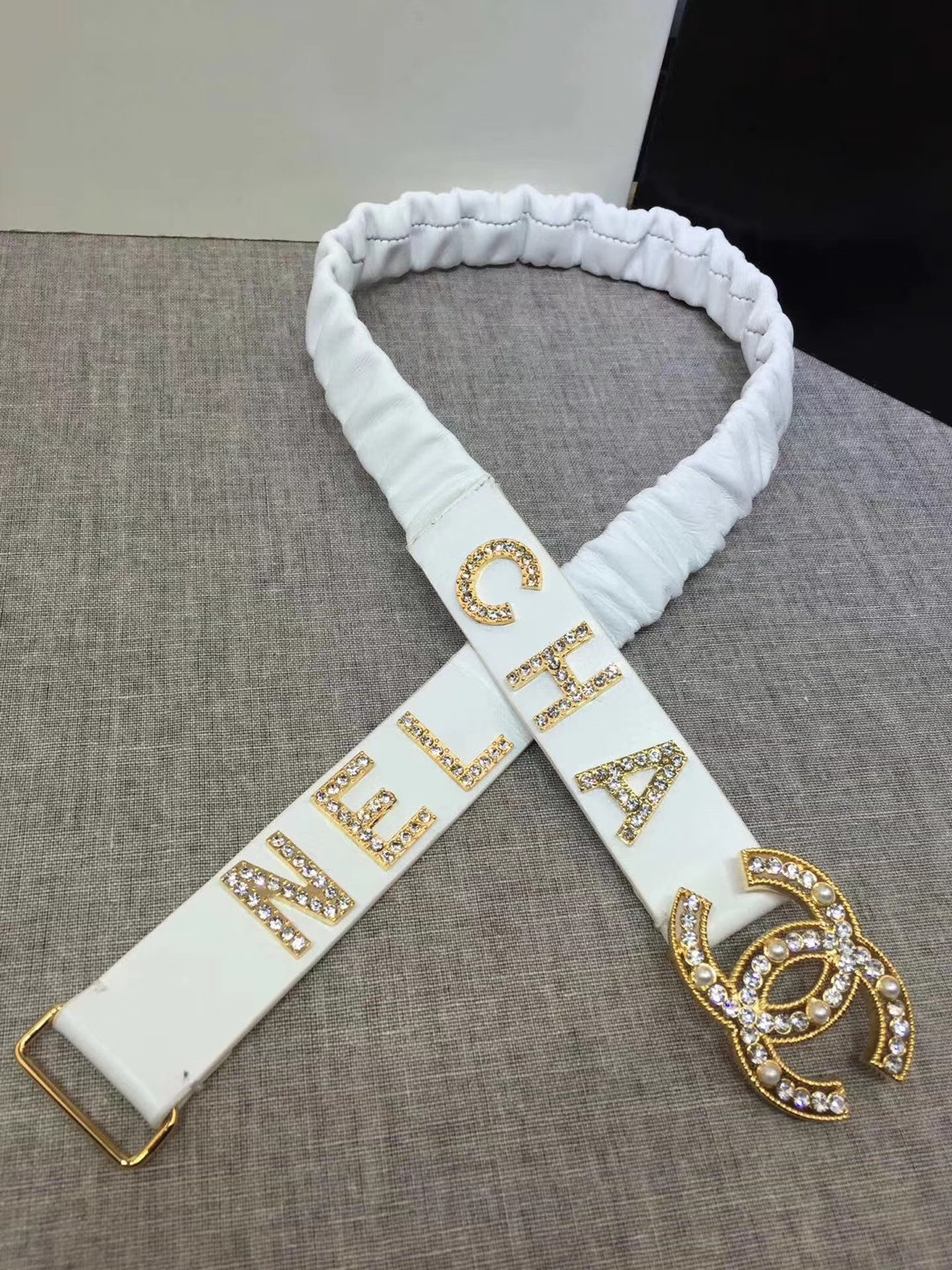 Chanel Lambskin & Gold-Tone Metal Belt 94306