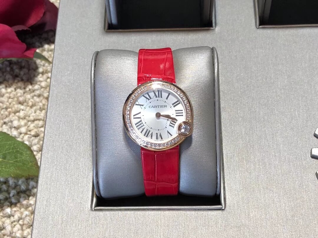 Cartier Ballon Blanc De Rose Gold Diamonds Quartz Watch WGBL0004