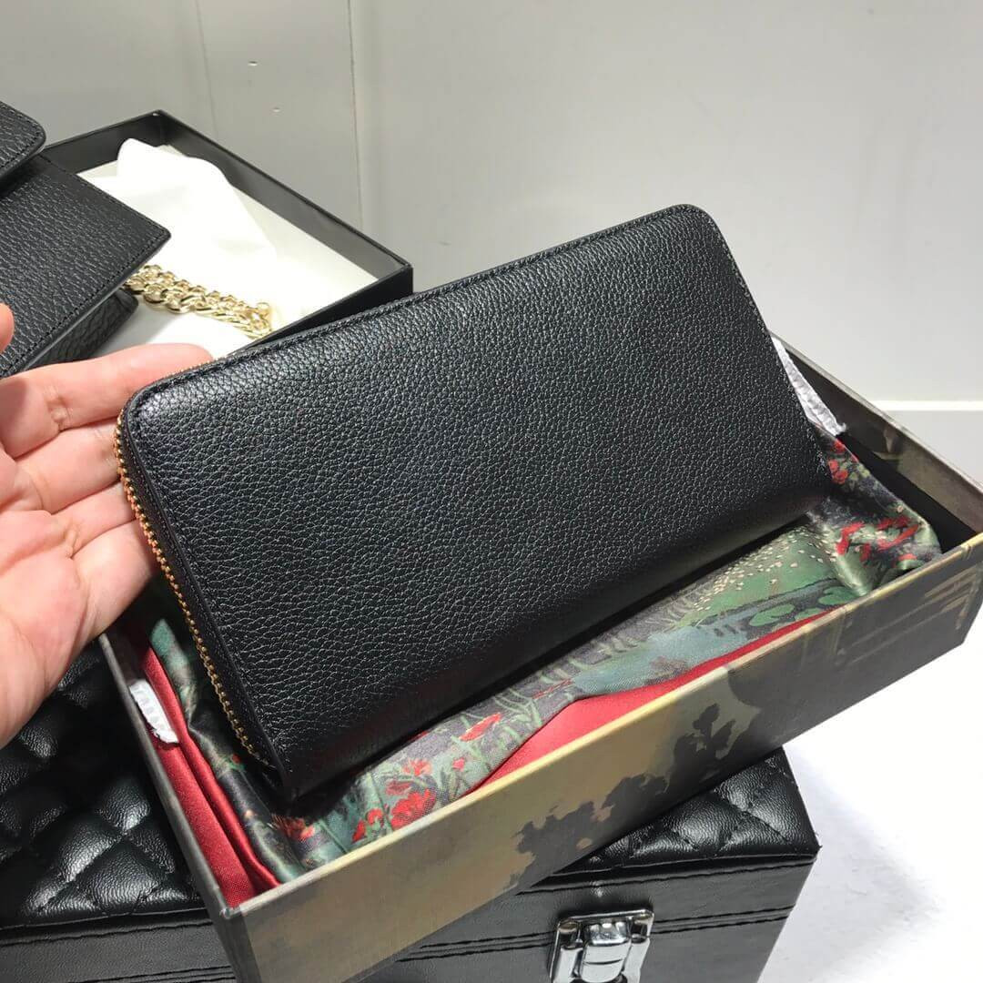 Gucci Zumi Grainy Leather Zip Around Wallet 570661