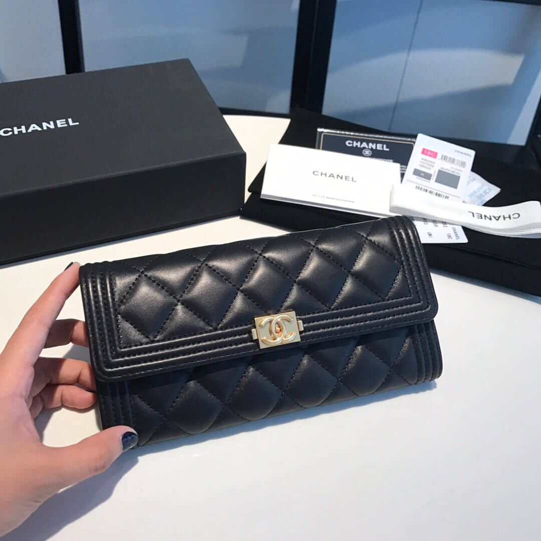 Chanel Lambskin Leboy Flap Wallet A80283