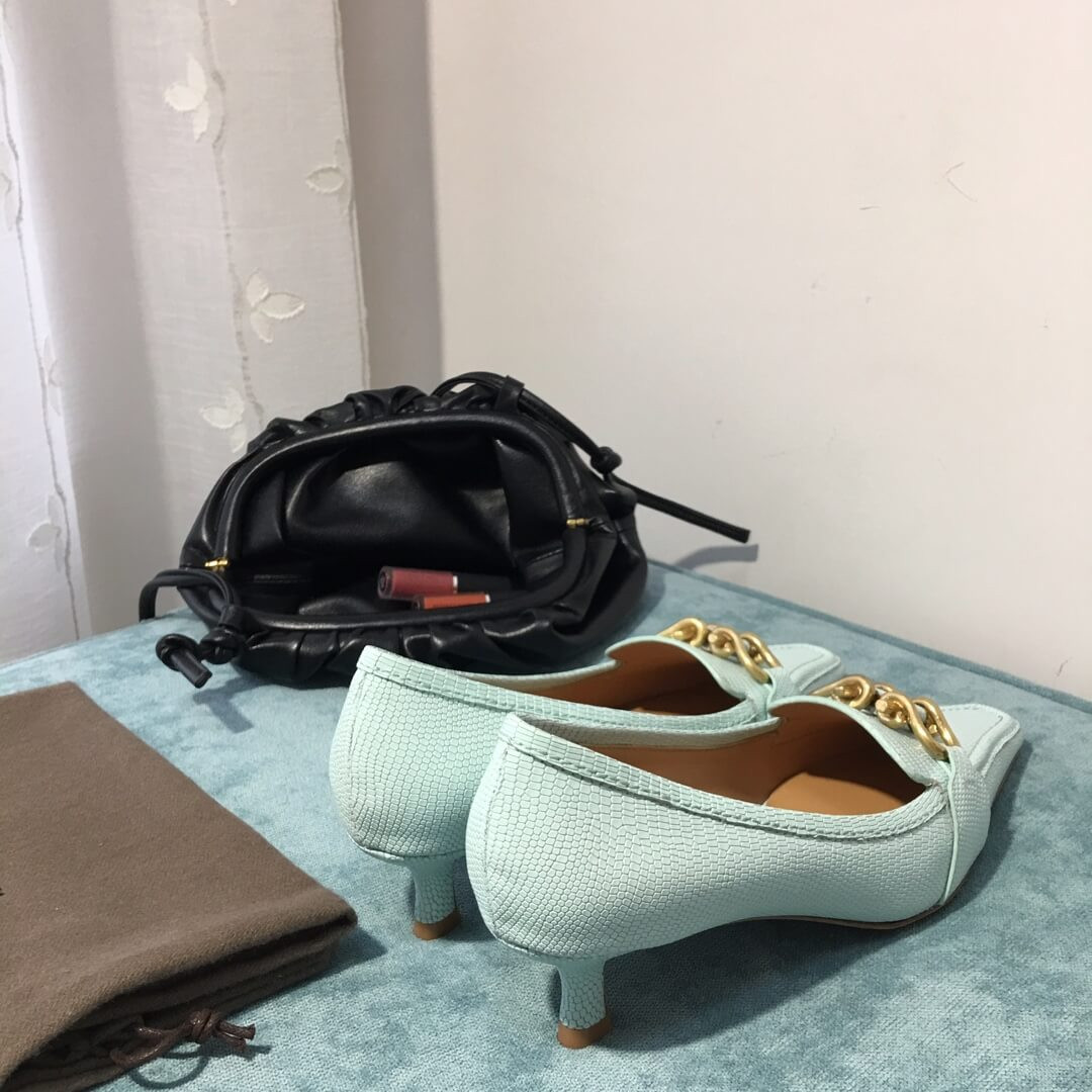 Bottega Veneta Madame Lizard Leather Pumps 592037