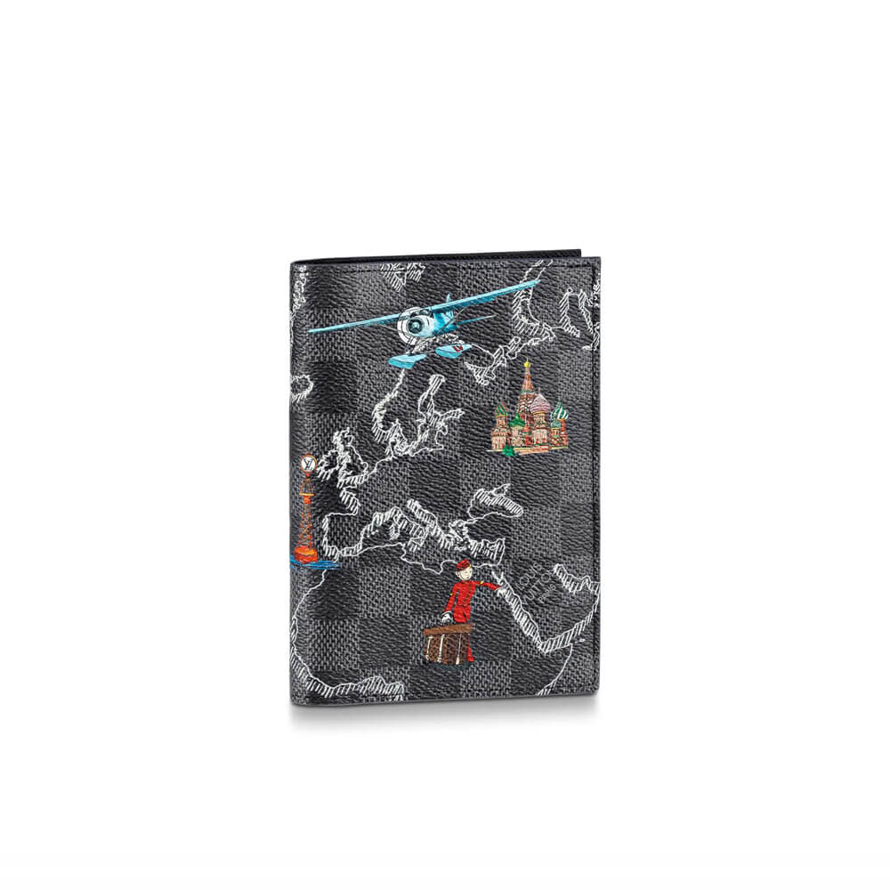 Louis Vuitton World-Map Print Passport Cover N40203