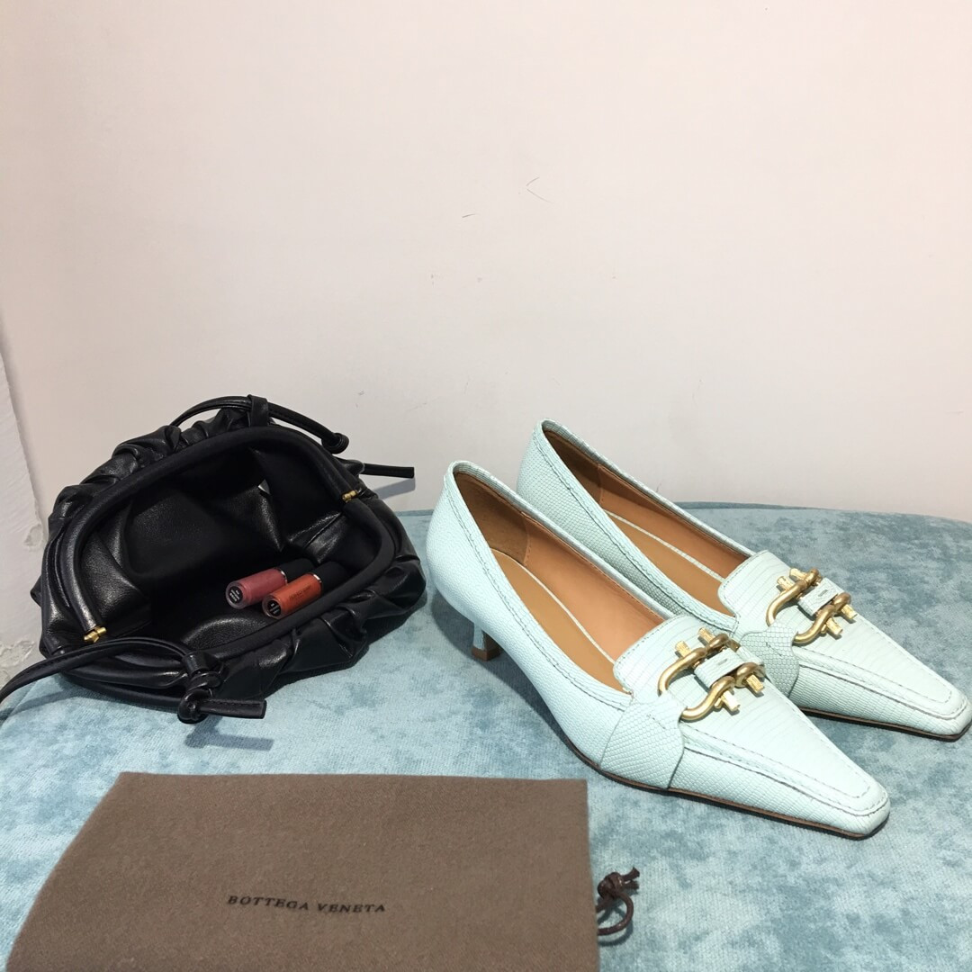 Bottega Veneta Madame Lizard Leather Pumps 592037