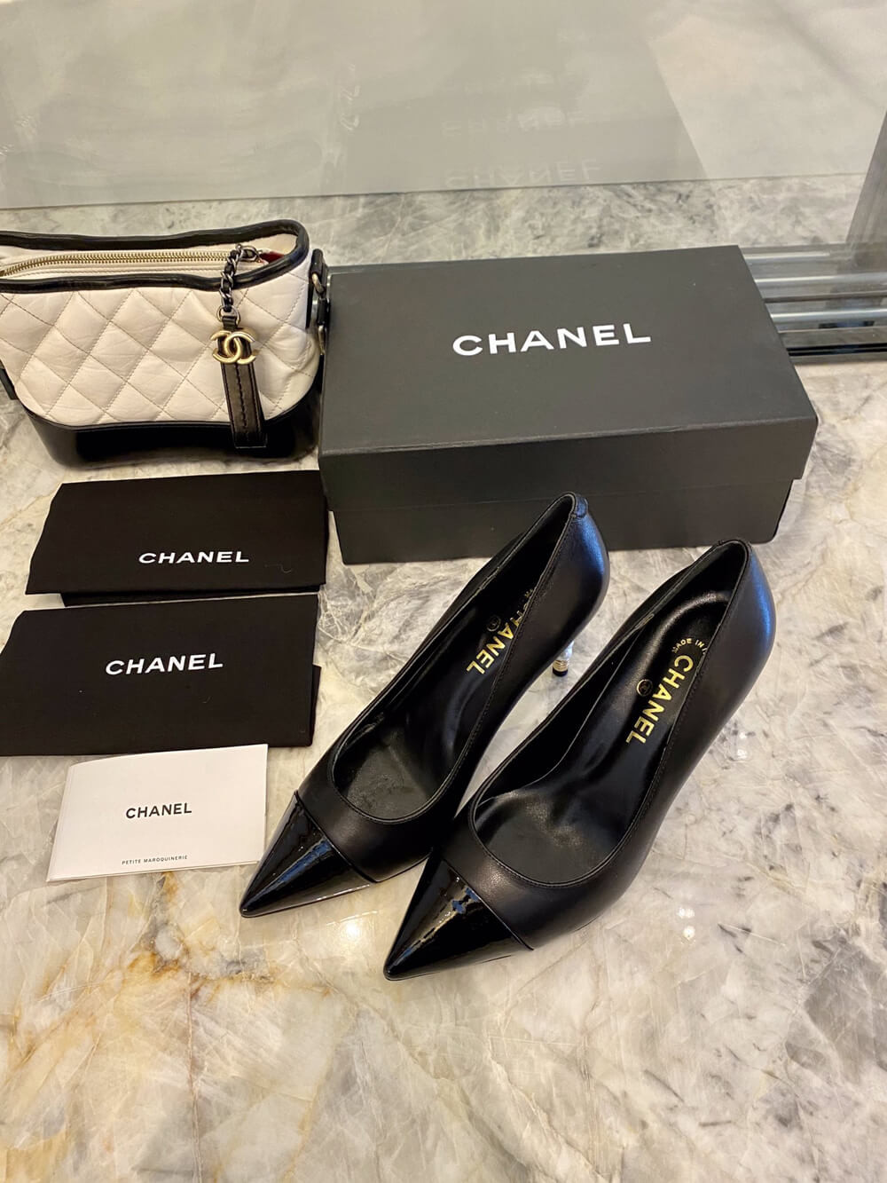 Chanel Lambskin & Grosgrain 8.5cm Heel Pumps G35536