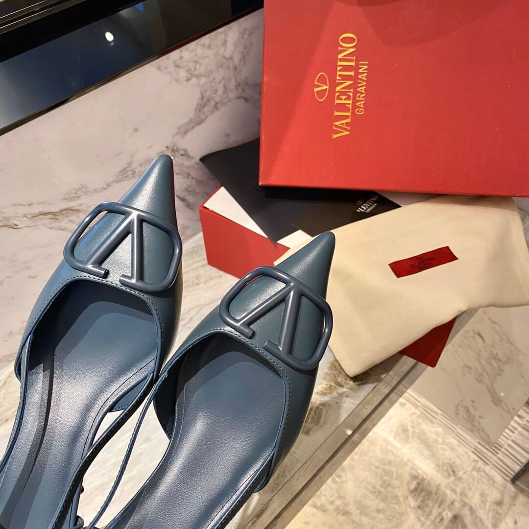 Valentino Garavani Vlogo Calfskin Slingback Pump 50mm SW2S0Q71