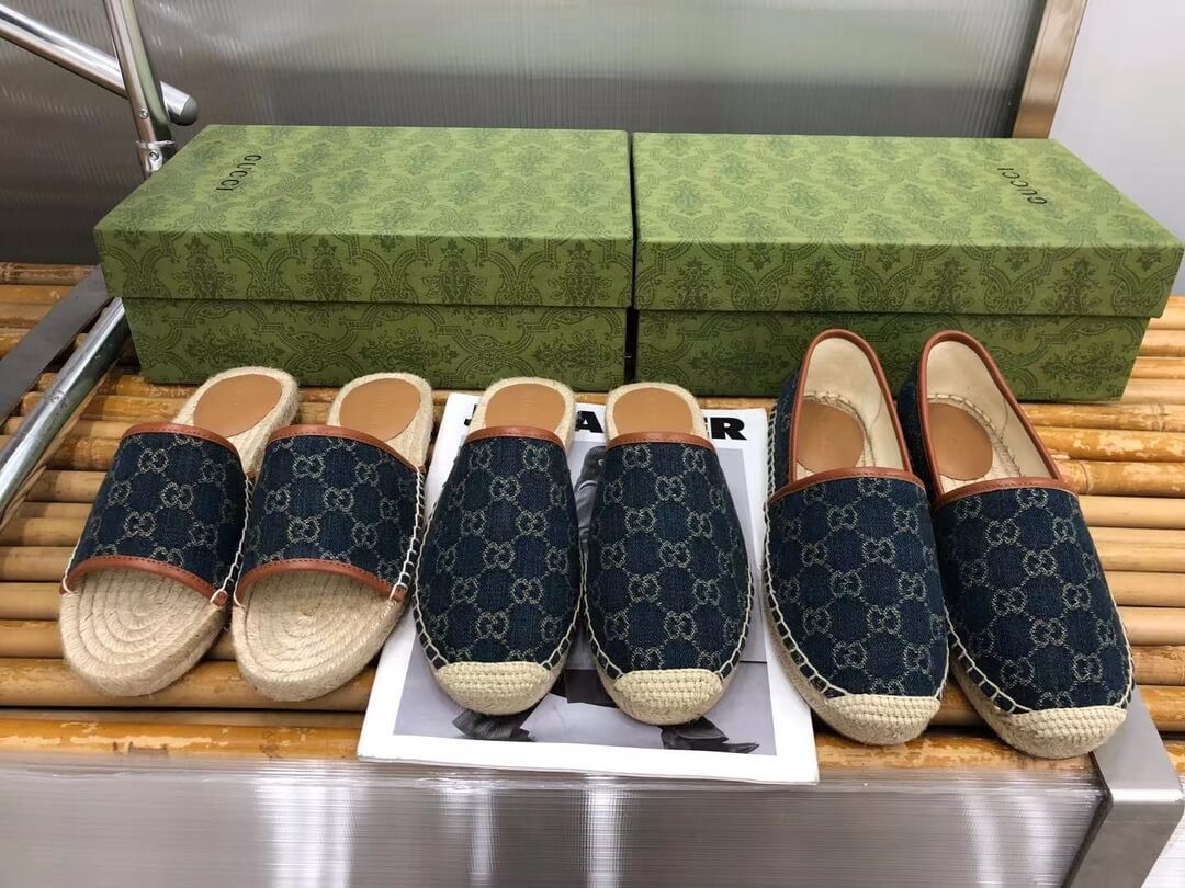 Gucci Jacquard GG Denim Sandal