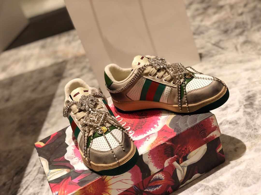 Gucci Screener Sneaker With Crystals 570903