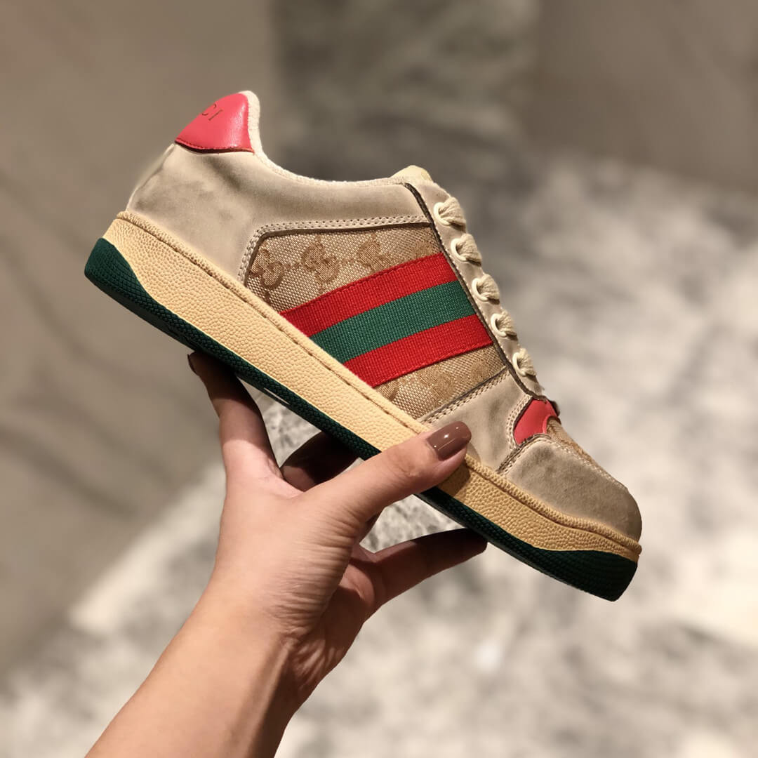 Gucci Screener Leather Sneaker 570443 Red