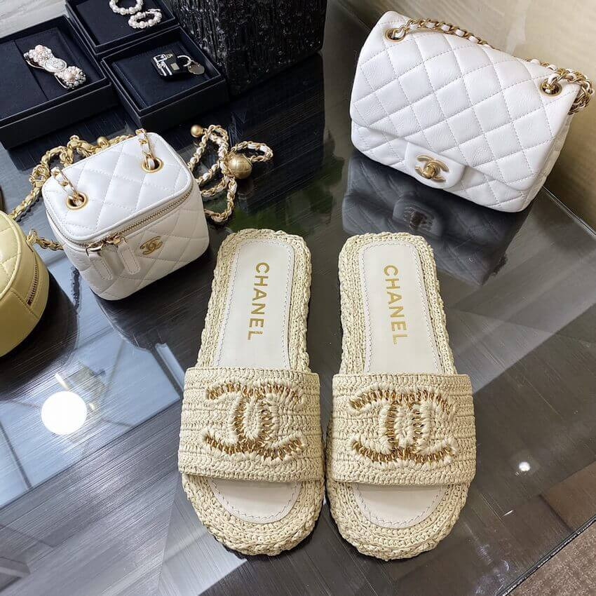 Chanel CC Logo Cord Mules G36923