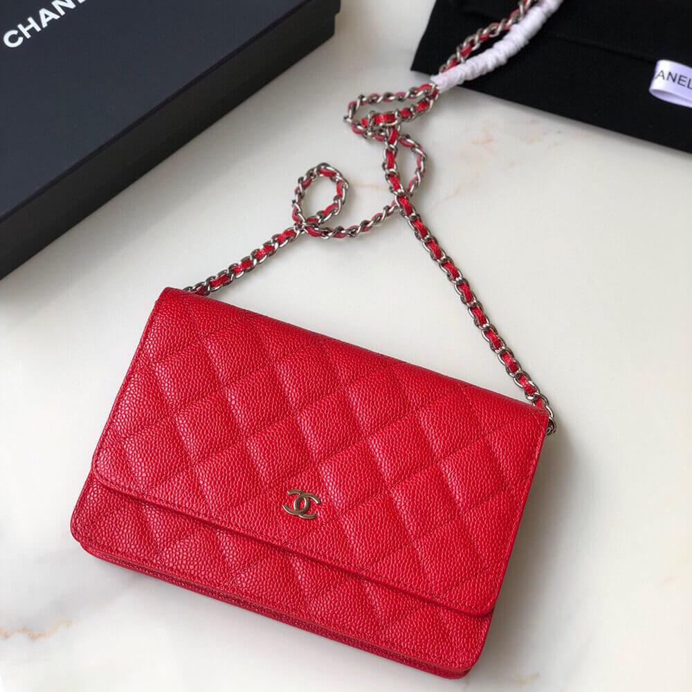 Chanel Caviar Quilted Wallet On Chain Woc A33814