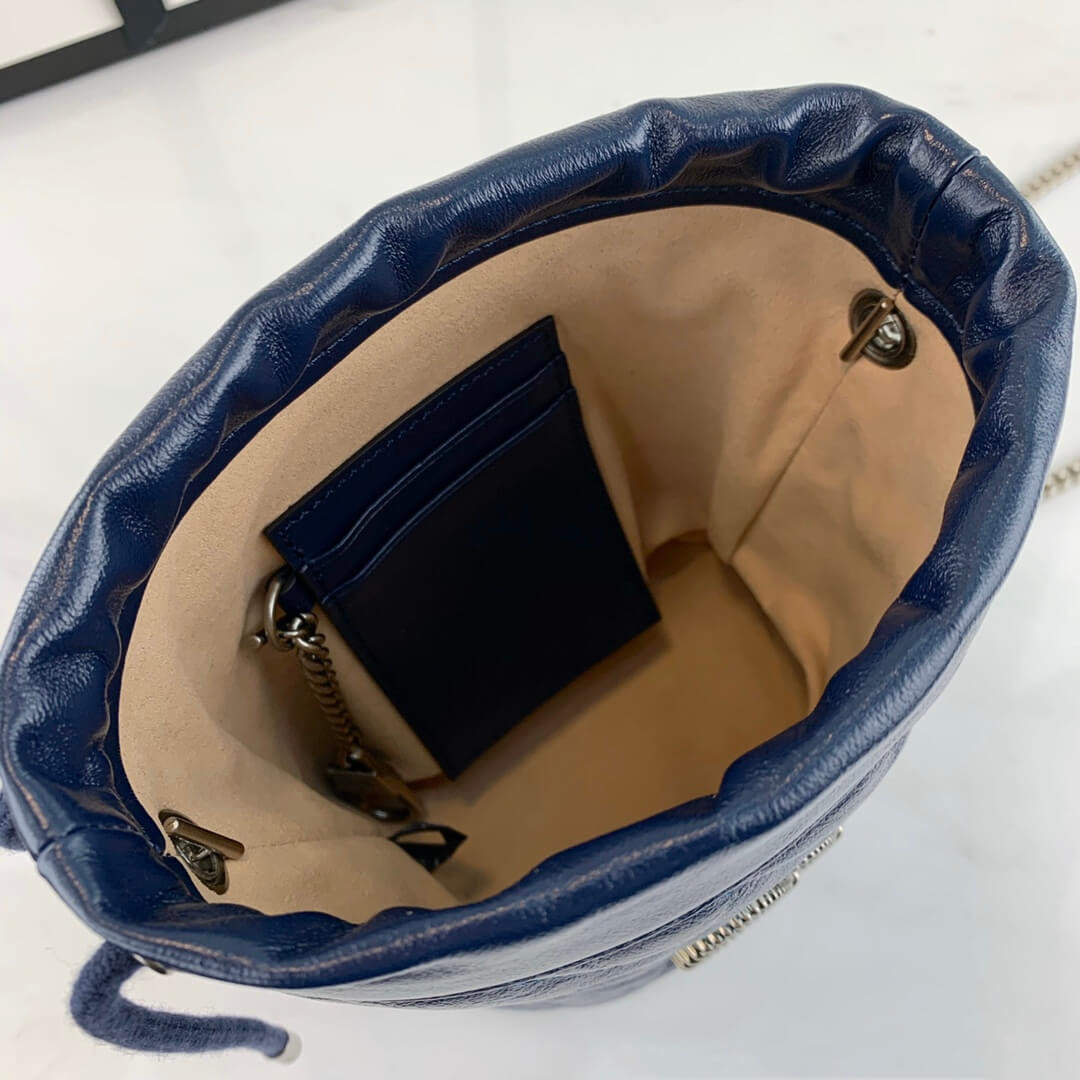 Gucci GG Marmont Mini Bucket Bag 573817 Blue