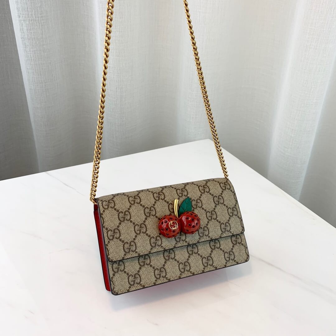 Gucci GG Supreme Mini Bag With Cherries PM 481291