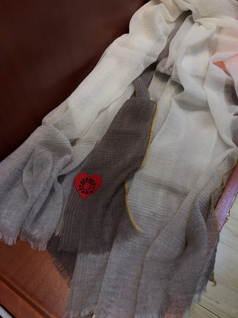 Hermes Silk Scarf with Heart Logo H2202