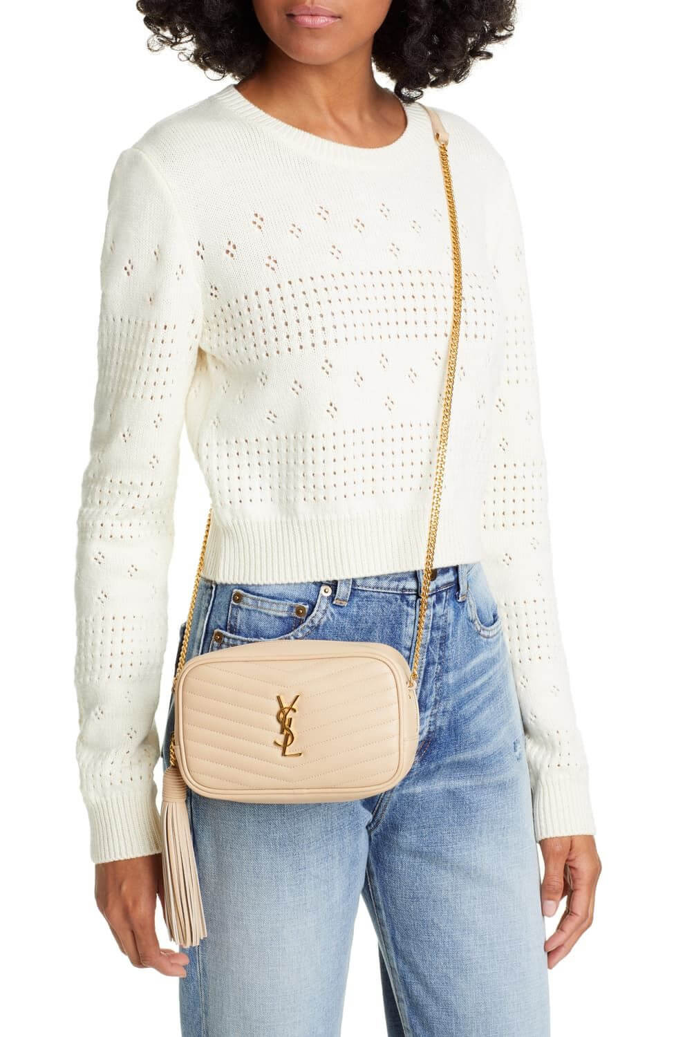 Saint Laurent Mini Lou Grain Leather Camera Bag 612579